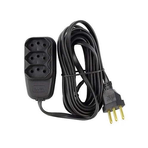 EXTENSAO ELETR. 10A ILUMI 05 MT PP 2P+T PT 171002 ref. 026945