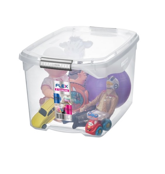 CAIXA ORGANIZADORA PVC 29L C/ TAMPA TRANSPARENTE ref. 027221