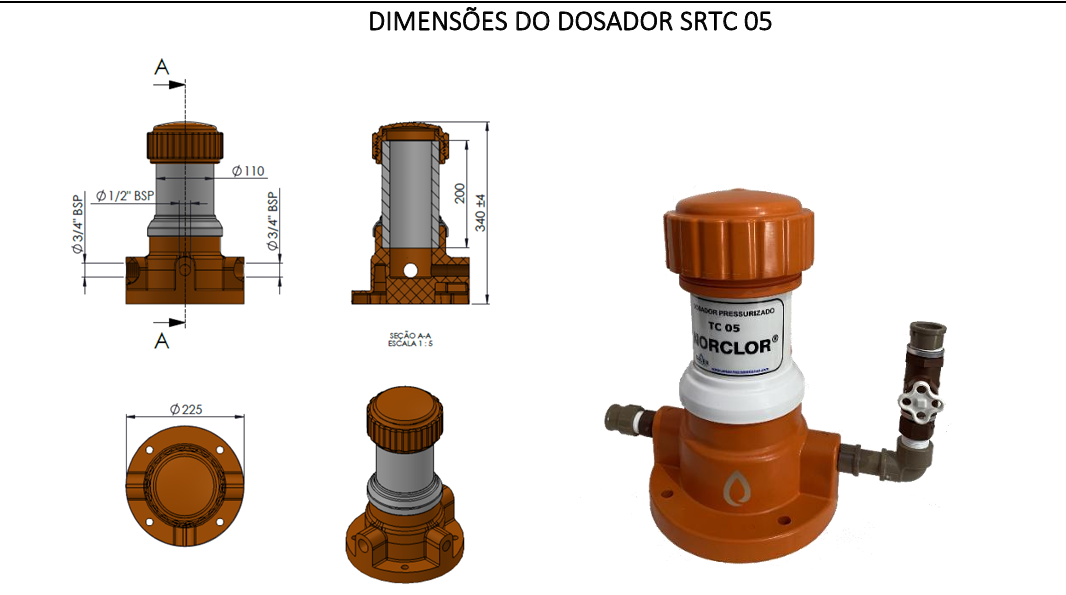 CLORADOR SRTC 05 C/ KIT RETENCAO E FLUXO ref. 027299