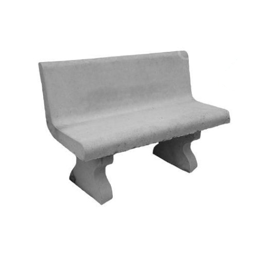 BANCO CONCRETO RETO C/ ENCOSTO 130X48XX40X6/47 ref. 027307