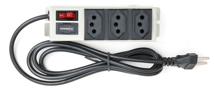 FILTRO LINHA 3 TOMADAS 2P+T 10A BIV CX METALICA ref. 12.1104