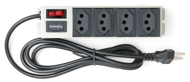 FILTRO LINHA 4 TOMADAS 2P+T 10A BIV CX METALICA ref. 12.1105