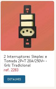 CONJ.SEM ESPELHO 2 INT. C/TOM. 20A ***F.L*** ref. 12.1304