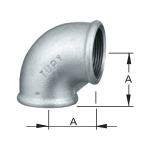 TUPY COTOVELO FERRO GALV. H 2 X 90 ref. 021481