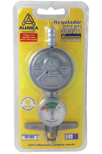 GAS REGULADOR P/GAS ALIANCA 1KGH C/ MANOMETRO ref. 14.2004