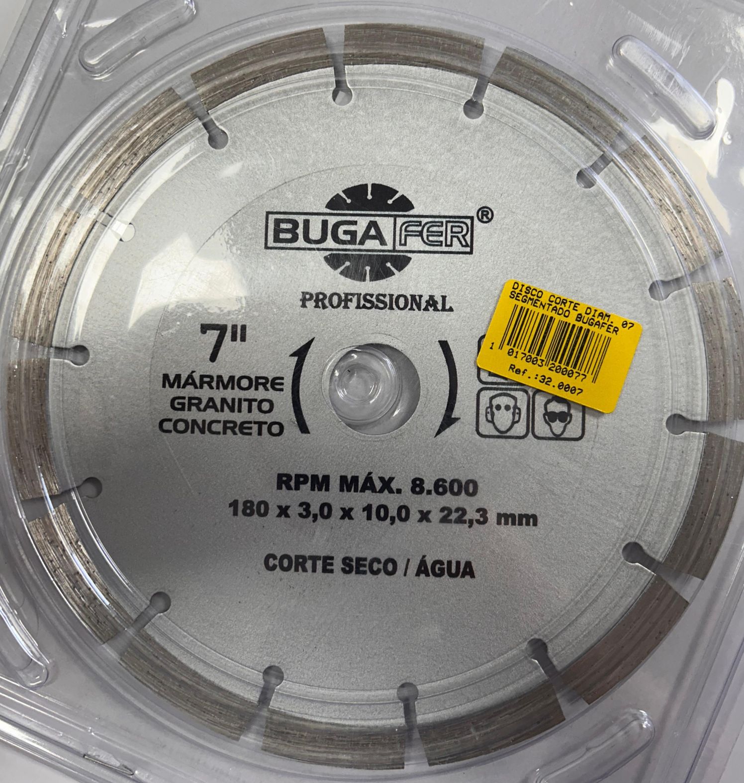 DISCO CORTE DIAM. 07 SEGMENTADO BUGAFER PRATA ref. 32.0007