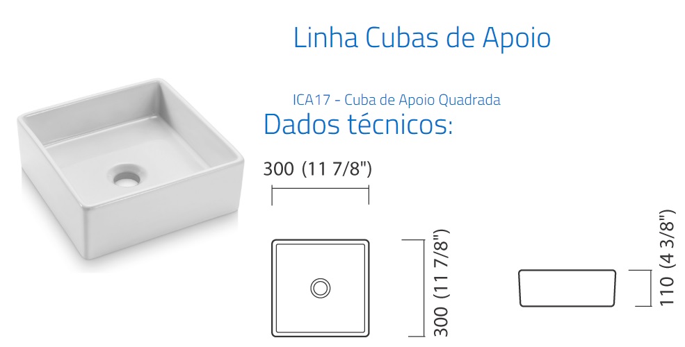 CUBA LOUCA APOIO ICASA ICA 17 BRANCA ref. ICA1700