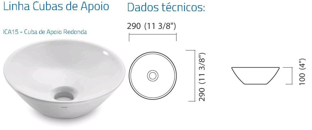 CUBA LOUCA APOIO ICASA ICA 15 BRANCA ref. ICA1500