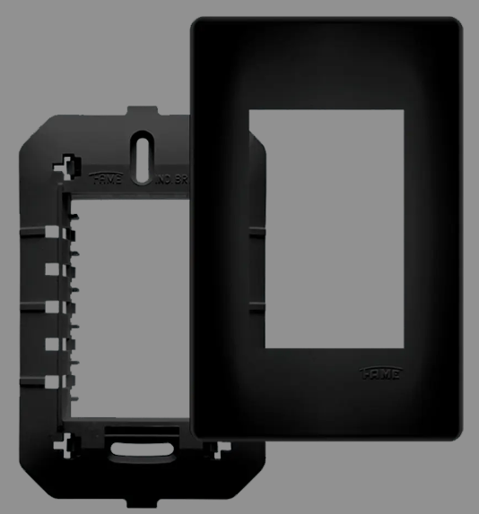 ESPELHO FAME 4X2 HABITAT 3 MODULOS PRETO 4075 ref. 025660