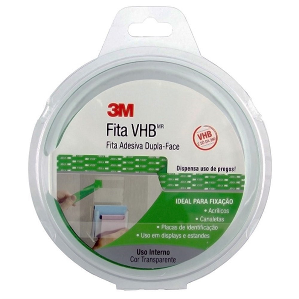 FITA DUPLA FACE 3M VHB TRANSPARENTE 12MM X 20MT ref. 027076