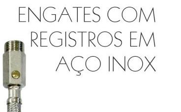 ENGATE CROMADO FLEXIVEL M.INOX 40CM COM REGISTRO ref. 13.0675