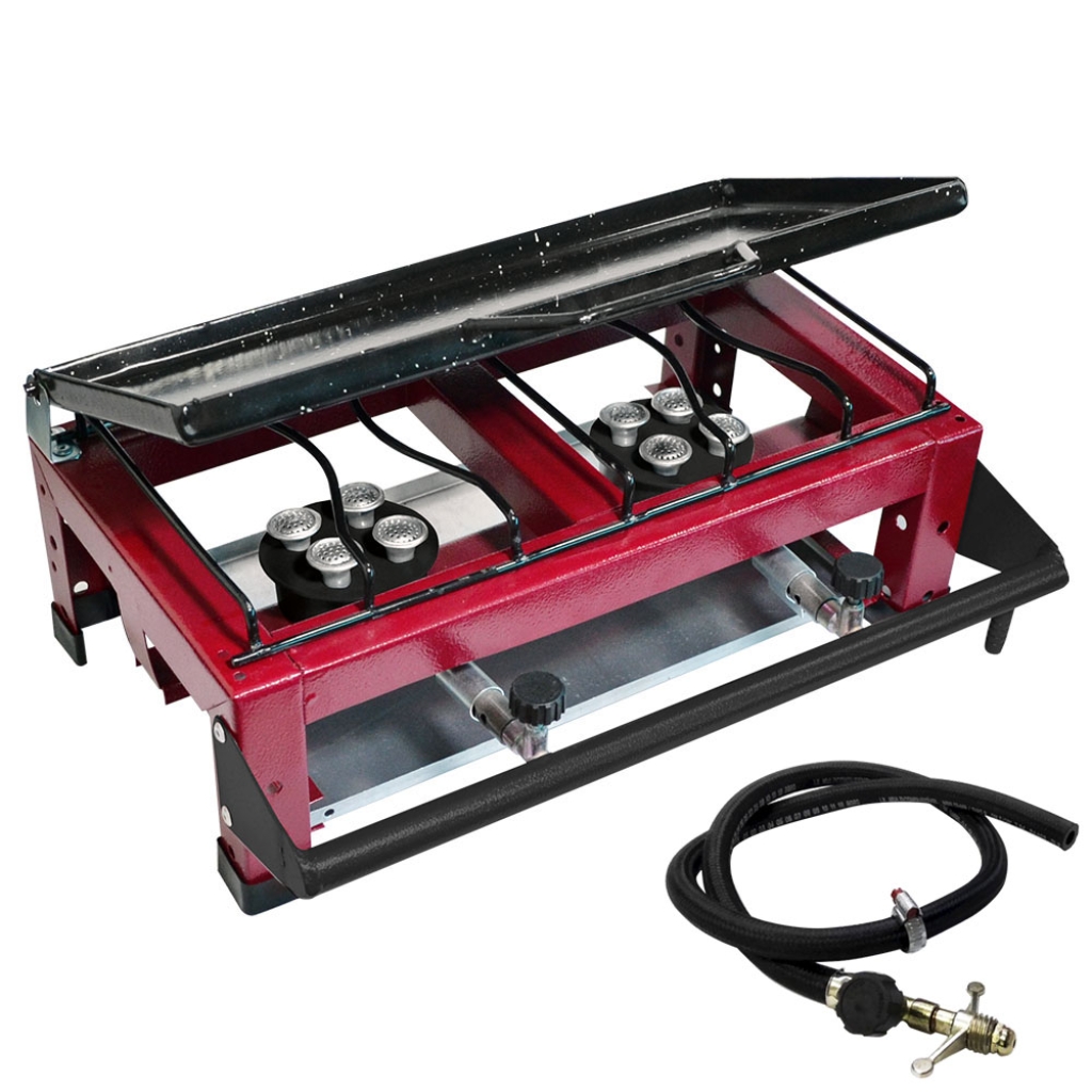 FOGAO 2 BOCAS GAS CHAPA MINI ROA C/ MANGUEIRA ref. 21.0044