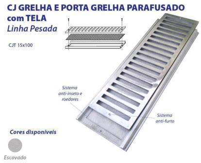 GRELHA ALUMINIO C/CAI.C/TELA 15X100 ref. 31.0084