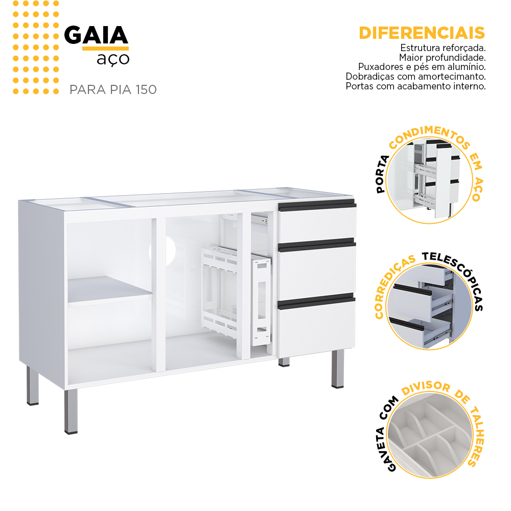 GAB. COZ. ACO 150 GAIA BRANCO ref. 019413 - Imagem 3
