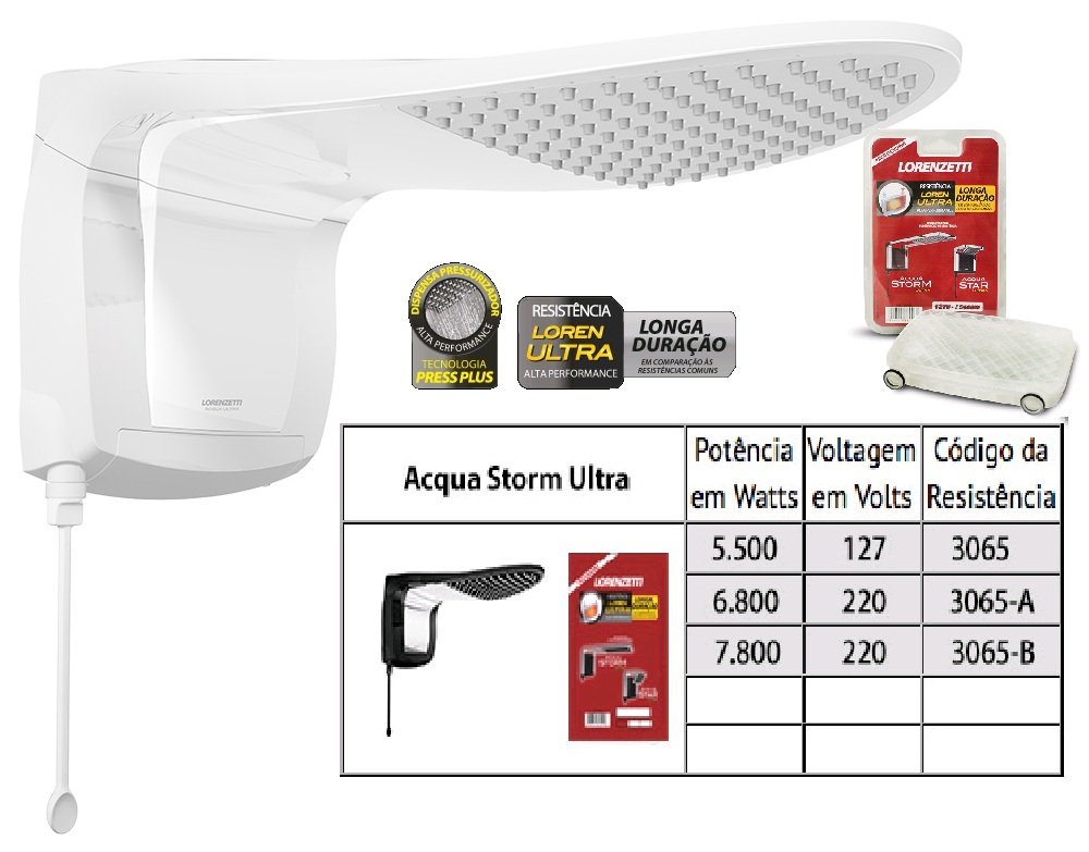 DUCHA L&C ACQUA WAVE ULTRA BRANCA 220V ref. 019922