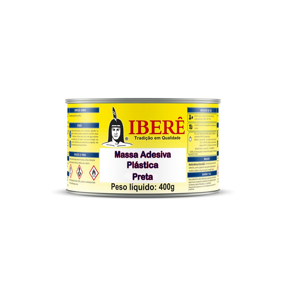 MASSA PLASTICA IBERE 400G PRETA ref. 026190