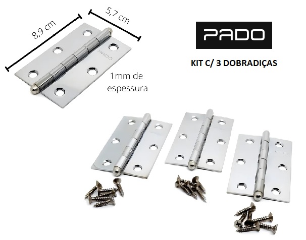 DOBRADICA 3PC PADO ACO CARBONO 3521 3.1/2 X 2.1/2 ref. 027389