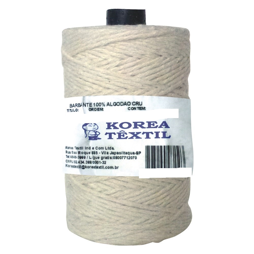 CORDA ALGODAO BARBANTE 4MM 12 FIOS RL 310MT 525 ref. 027440