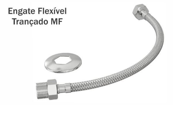 ENGATE CROMADO FLEXIVEL M.INOX 60CM TR METAIS ref. 056