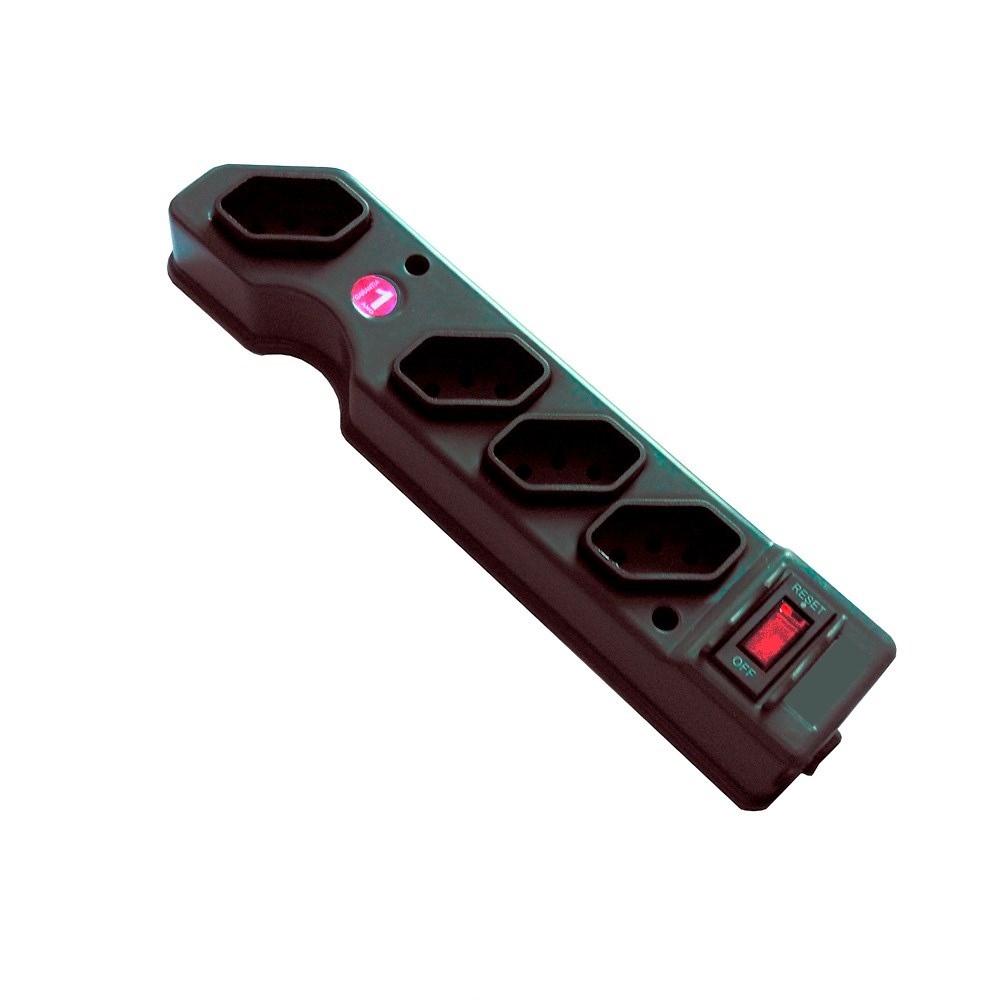 FILTRO LINHA 4 TOMADAS 2P+T 10A BIV PVC PRETO ref. 12.0099