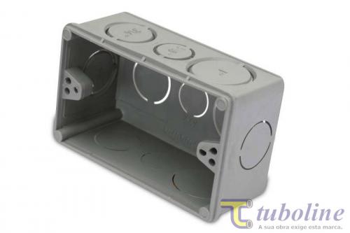 CAIXINHA LUZ 4X2 TUBOLINE P.V.C CINZA / PRETO ref. 12.0366