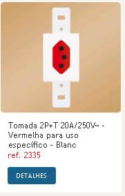 CONJ.SEM ESPELHO 1 TOMADA 20A VERMELHA 2335 ref. 12.1301