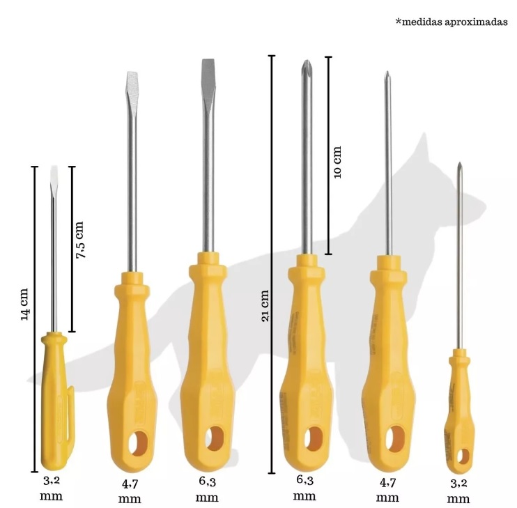 CHAVE FENDA E PHILIPS JOGO TRAMONTINA 6PC ref. 14.1959 - Imagem 2
