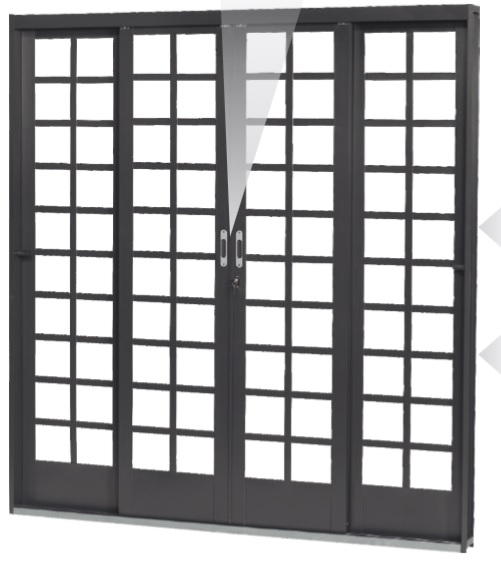 PORTA ACO BRASIL CORRER 215X200 QUADRICULADA INOX ref. 337