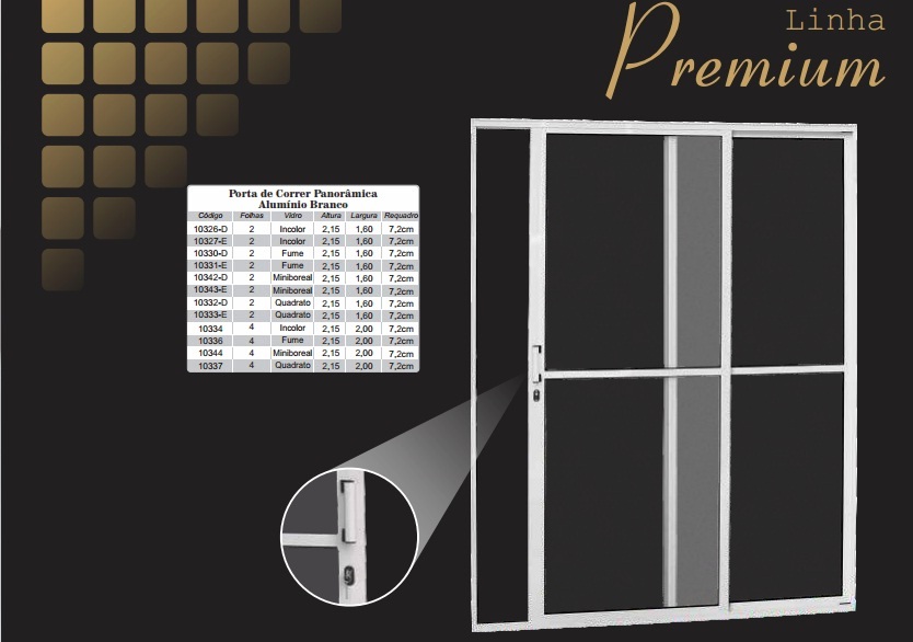 PORTA AL.BCO CORRER 4F PANORAMICA VDF 200 ref. 10336