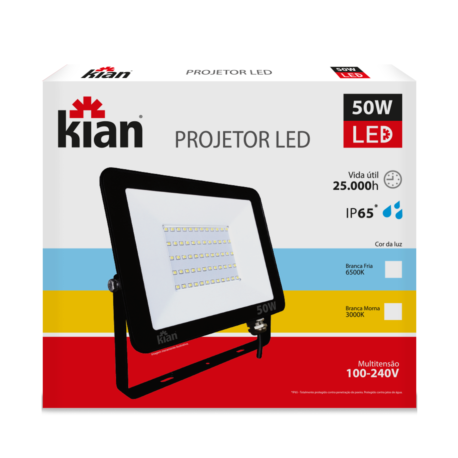 REFLETOR LED KIAN IP65 6500K BIV 50W ref. 027522 - Imagem 2