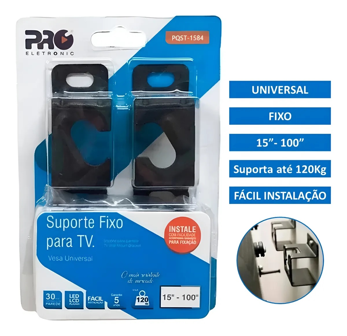 SUPORTE P/ TV FIXO 15/100 LCD/LED PQST-1584 ref. 018361
