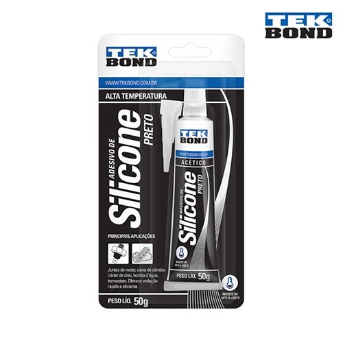 COLA SILICONE  TEKBOND BISNAGA   50GR ALTA TEMP. PRETO ref. 14.2155