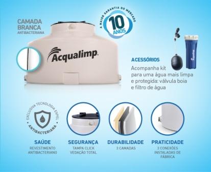 CAIXA D AGUA 2500-L TANQUE ACQUALIMP BEGE ref. 018259