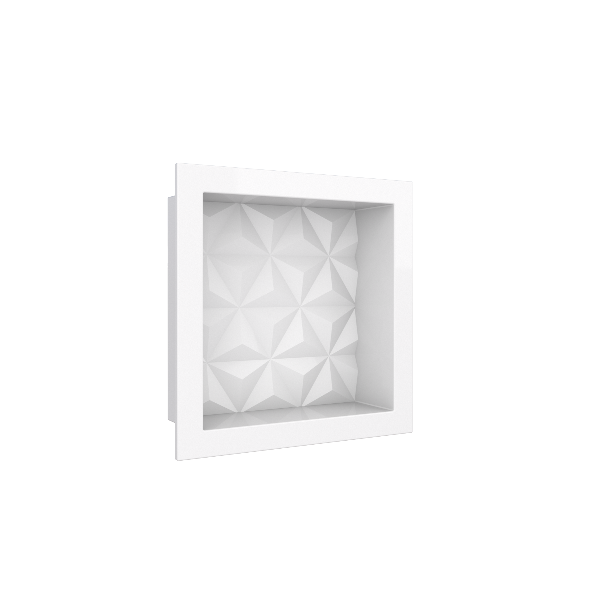 NICHO BANHEIRO MULTI 30X30 BRANCO TEXT TRIANGULO ref. 024398