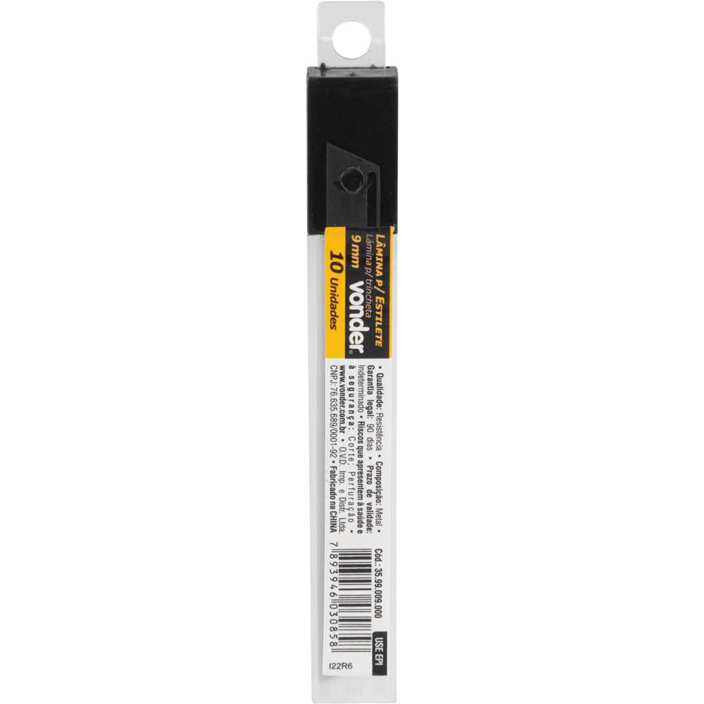 LAMINA P/ ESTILETE 09MM 10PC VONDER ref. 027388