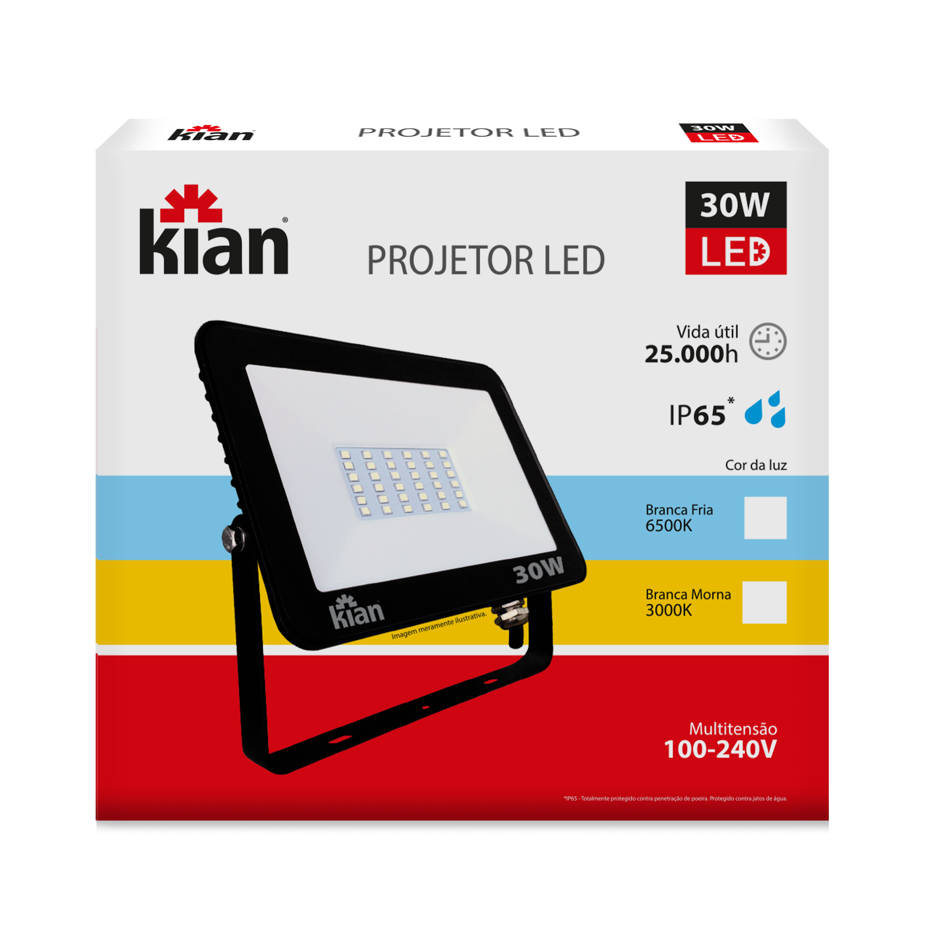 REFLETOR LED KIAN IP65 6500K BIV 30W ref. 027521 - Imagem 2