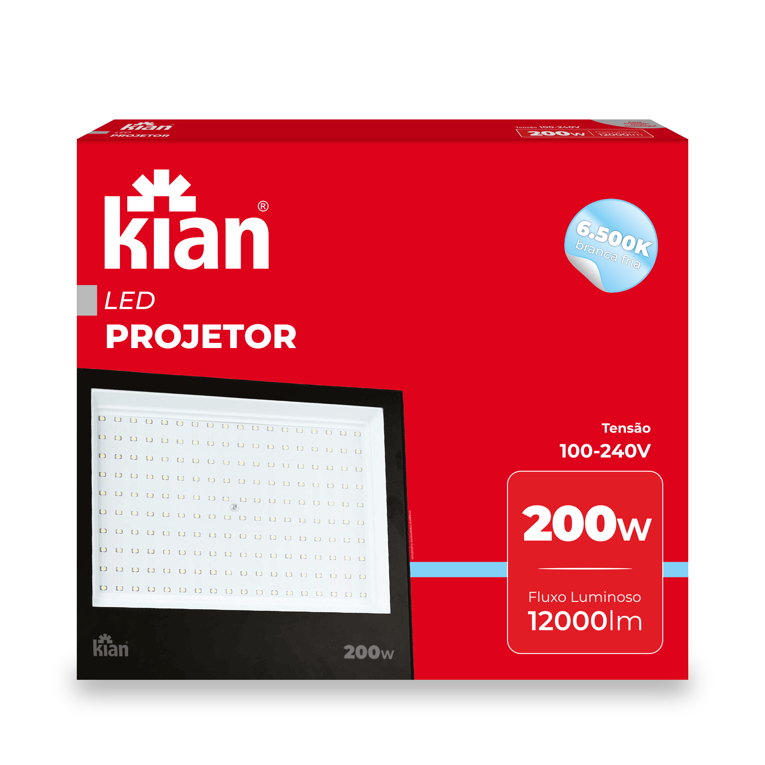 REFLETOR LED KIAN IP65 6500K BIV 200W ref. 027524 - Imagem 2
