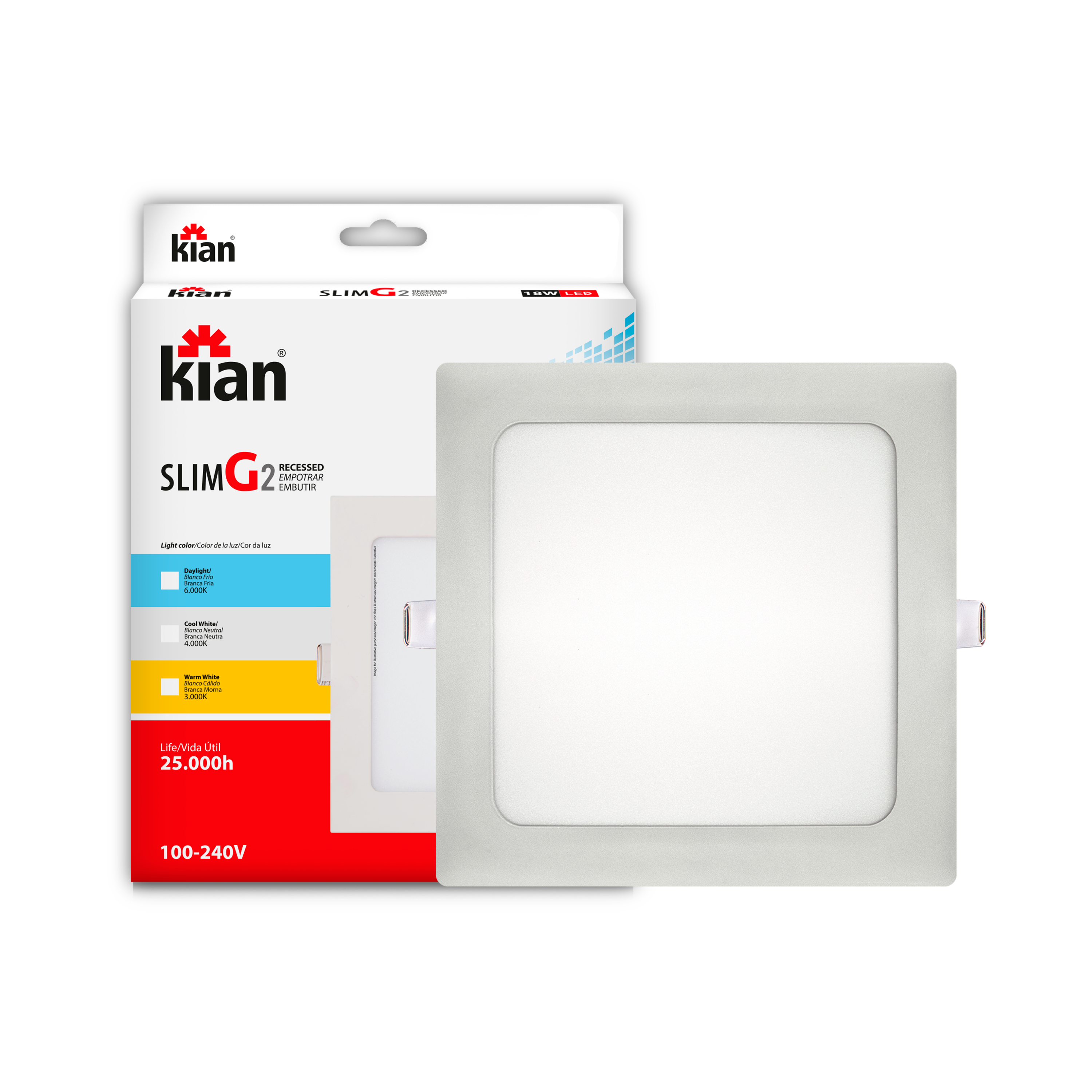 LUMINARIA PAINEL KIAN QUAD EMB LED 24W 6000K ref. 027544