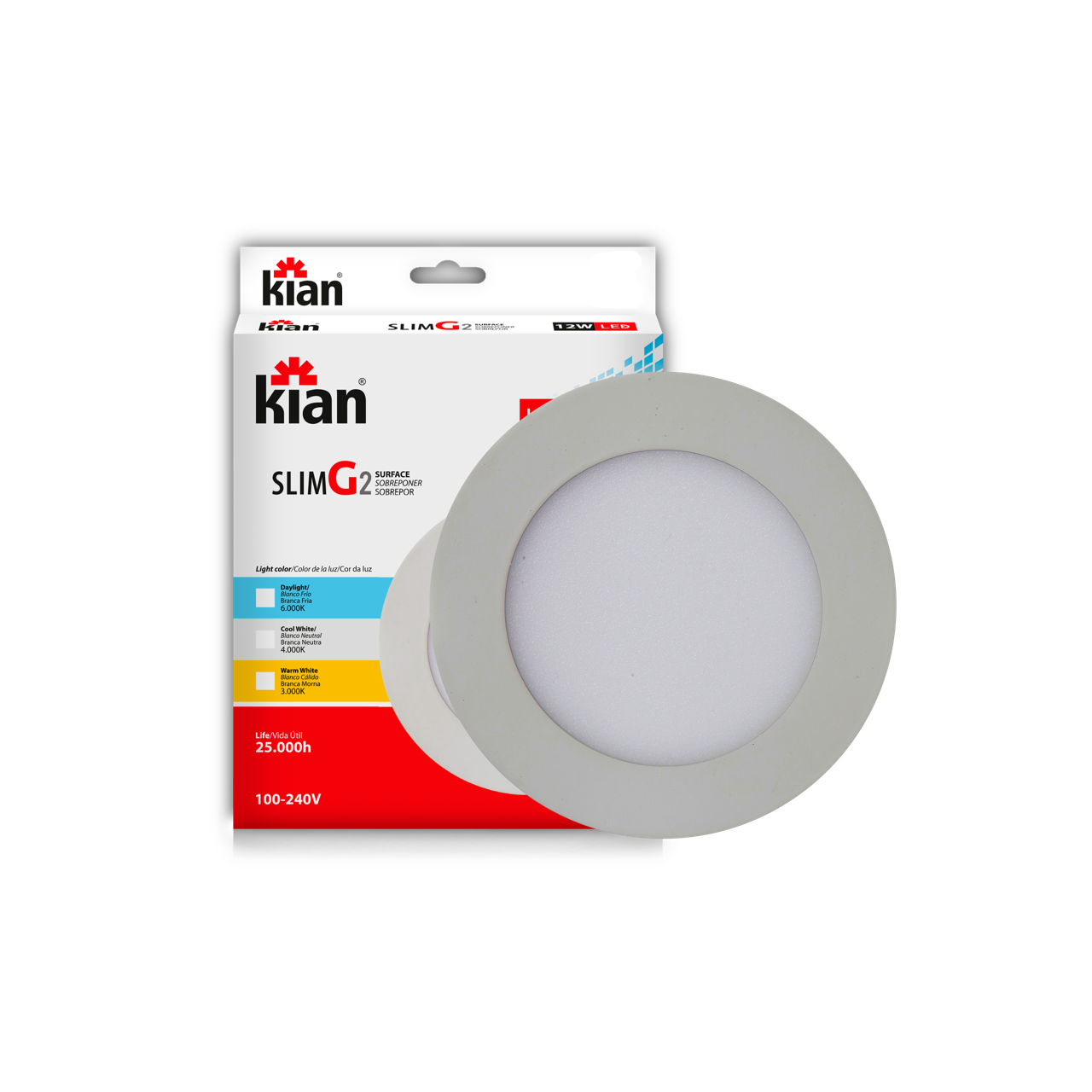 LUMINARIA PAINEL KIAN RED SOB LED 24W 6000K ref. 027565