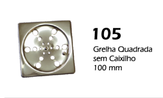 GRELHA INOX QUAD. 100 SEM CAIXILHO C/ PARAF. AMINOX ref. 027756