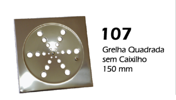 GRELHA INOX QUAD. 150 SEM CAIXILHO C/ PARAF. AMINOX ref. 027757