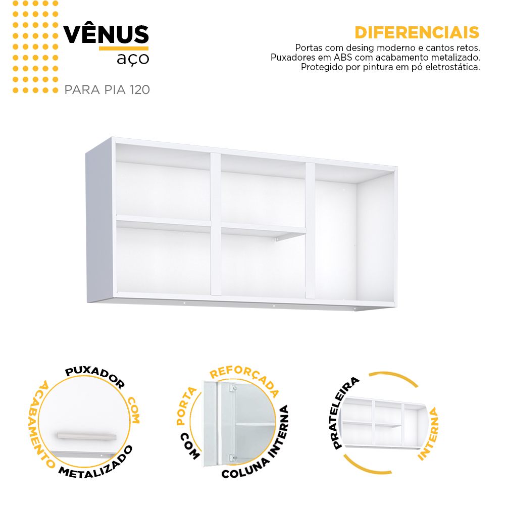 ARMARIO COZ. ACO AEREO 120 NOVO VENUS ref. 16.0015 - Imagem 3