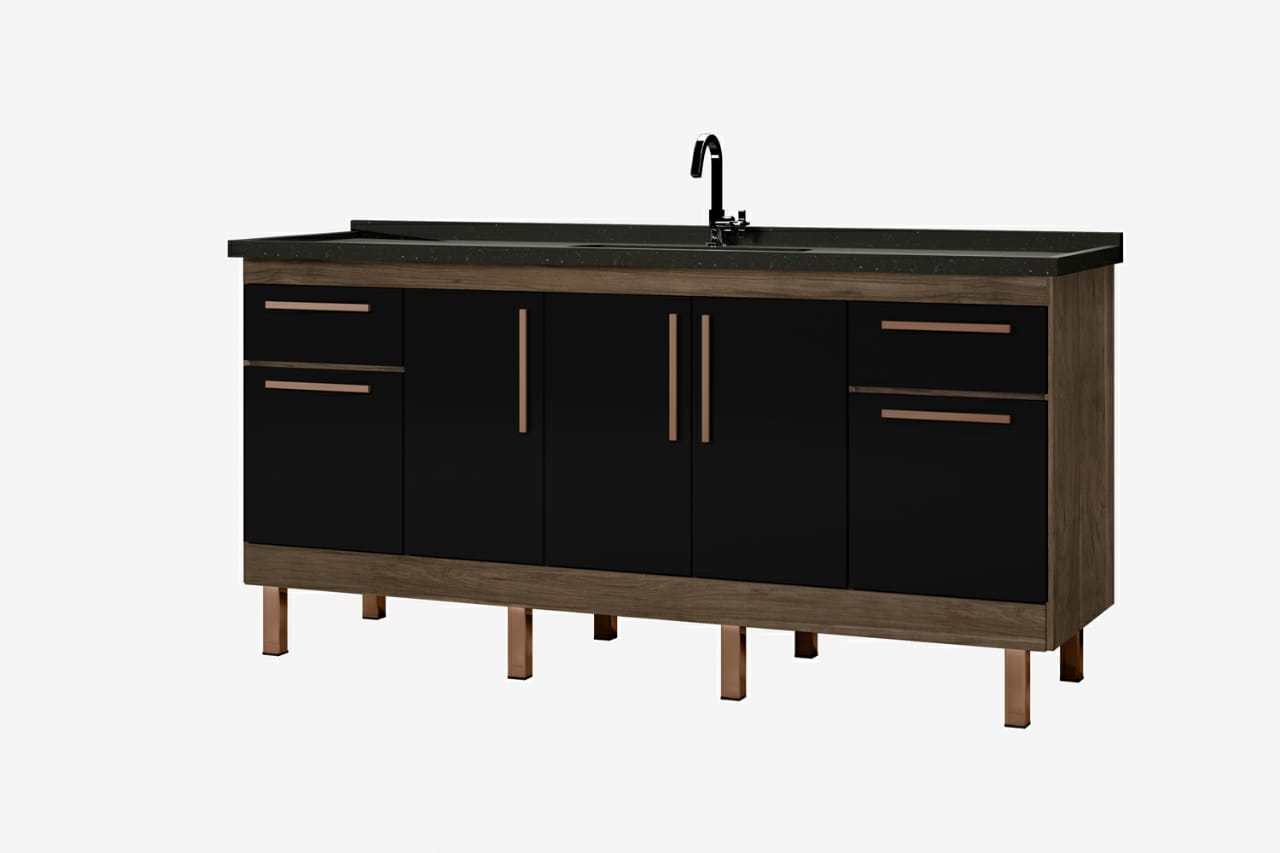 GAB. COZ. MAD. 180 MDF ATENAS AVELATO-PRETO ref. 019450