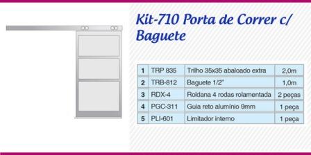 TRILHO KIT P/ FIXACAO PORTA CORRER ref. 019088 - Imagem 2