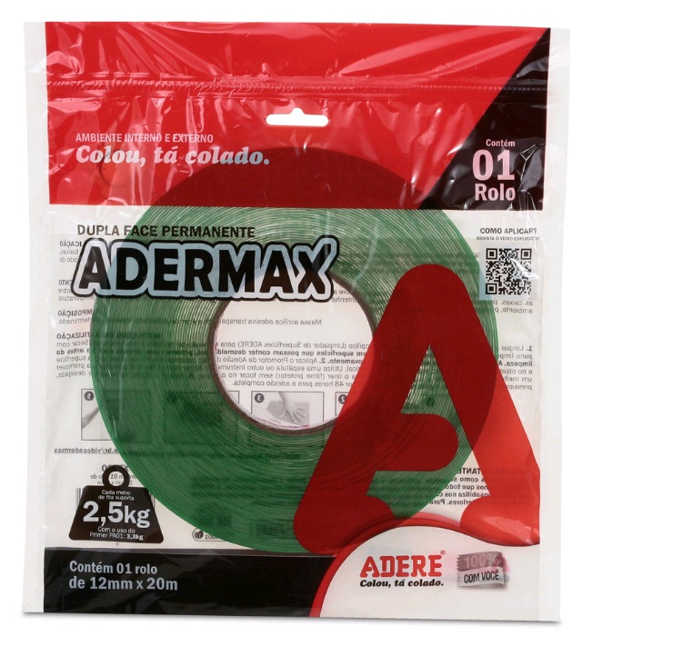 FITA DUPLA FACE ADERE FORTE 12MM X 20MT FINA ref. 022721