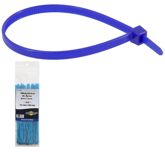 ABRAC. NYLON AZUL 2,5MMX200 EMB.050PC ref. 027234