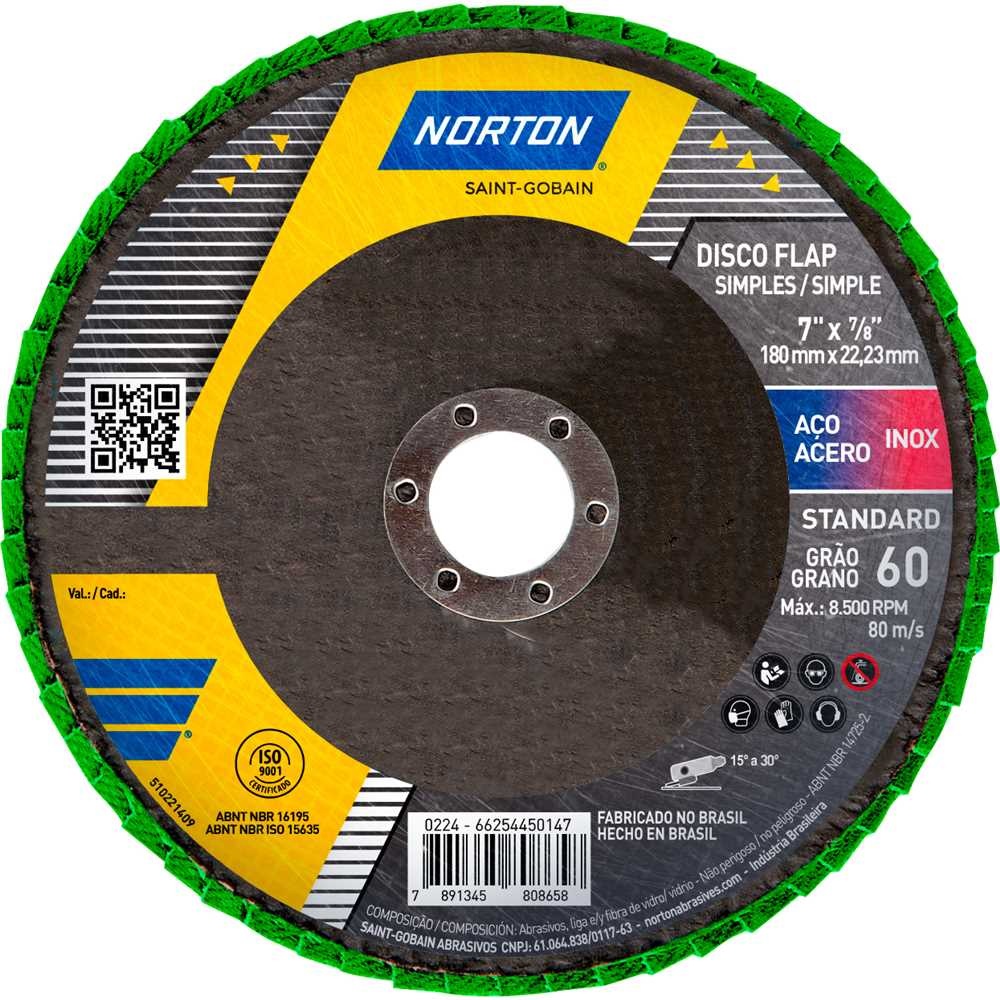DISCO DE LIXA FLAP 07     060 METAL NORTON R244 ref. 027797
