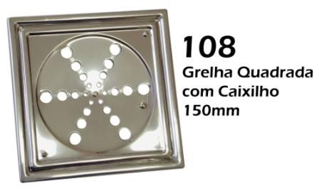 GRELHA INOX QUAD. 150 C/ CAIXILHO C/ PARAF. AMINOX ref. 34.0024