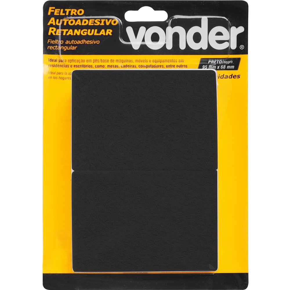 PROTETOR FELTRO AA PRETO 95MM X 68MM 10PC ref. 027916